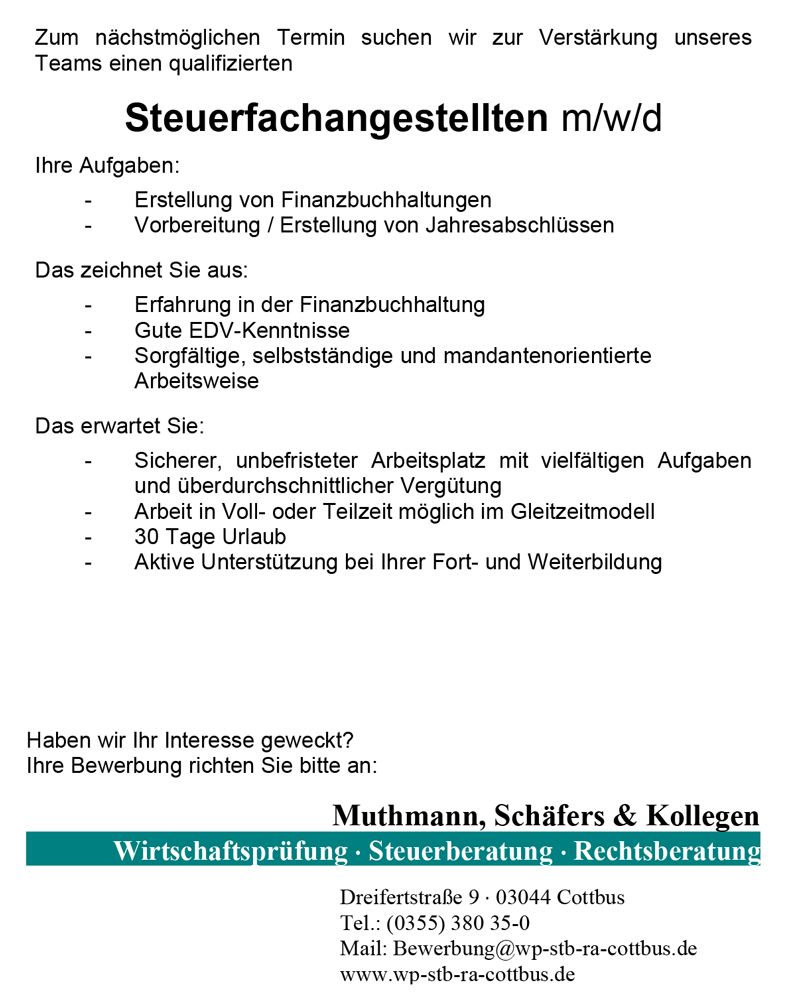 Steuerfachangestellte 2019